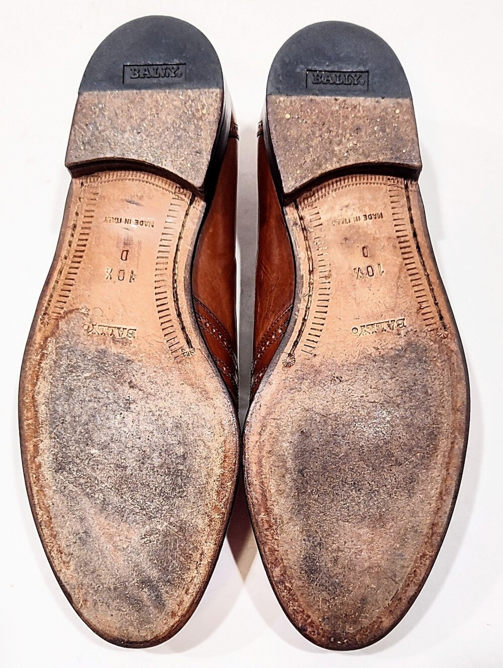 Bally Romolo Wingtip Tassel Loafers Men 10.5 D Tan Brown Leather Italy Shoes - Picture 8 of 11
